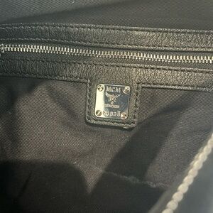 MCM black laeather purse size large